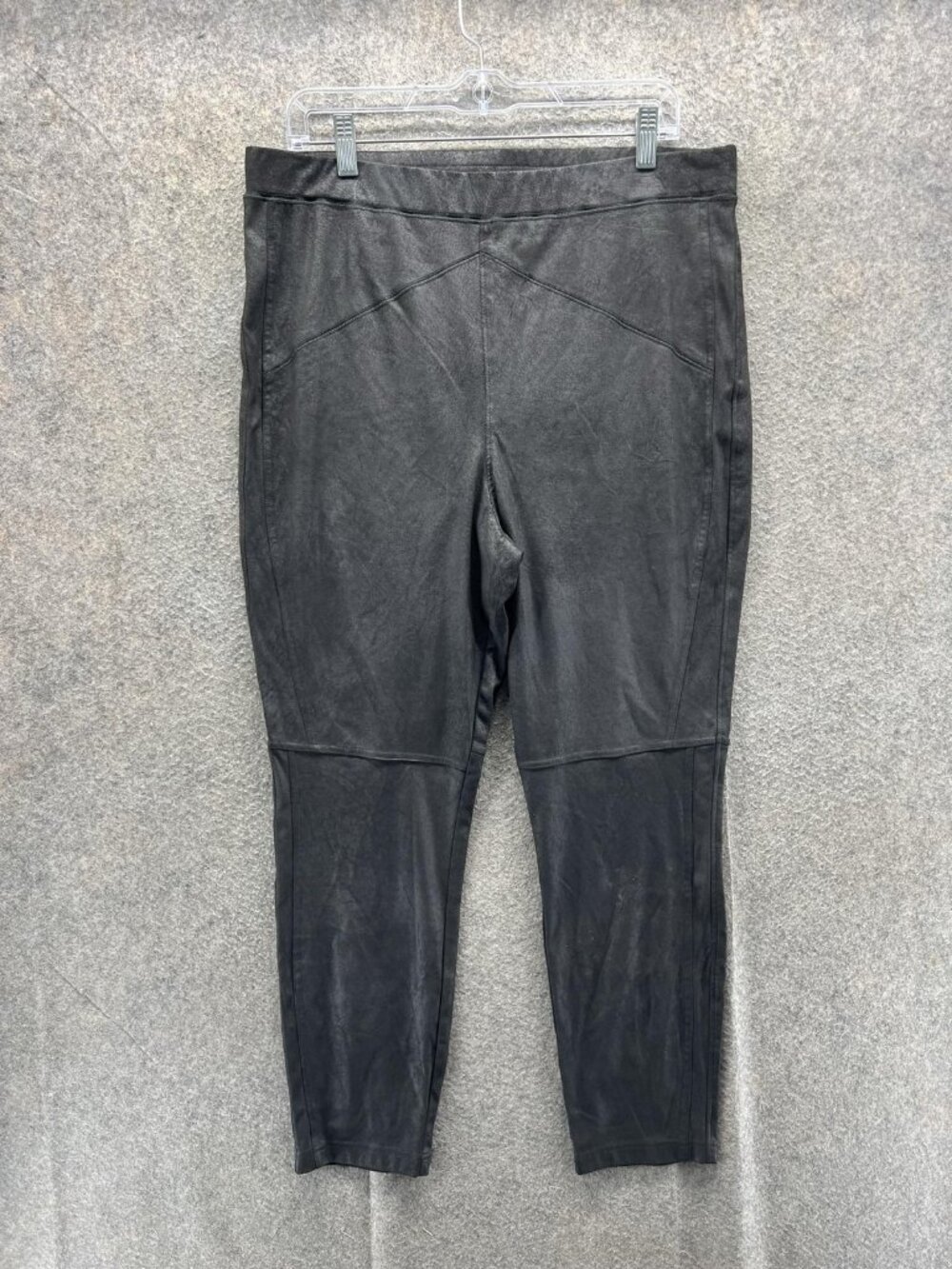 Free People Spanx Leggings Womens XL Black Faux Leather High Rise Ankle Stretch